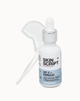 Skinscript Vit C + Ferulic serum front of bottle and smear on white background